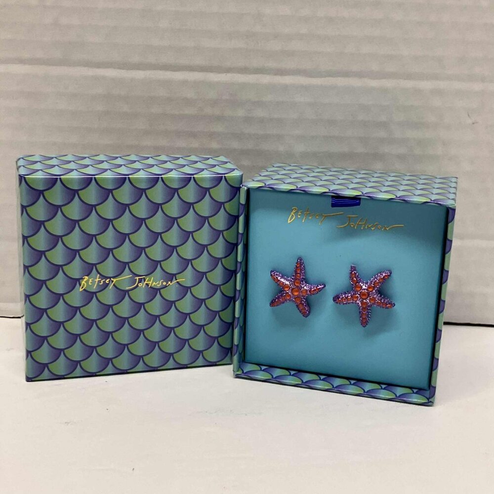 Betsey Johnson Mermaid Jewels Starfish Stud Earrings Boxed